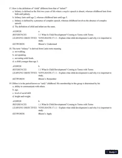 Test Bank For Childhood and Adolescence: Voyages in Development, 6th Edition - Page 6 preview image