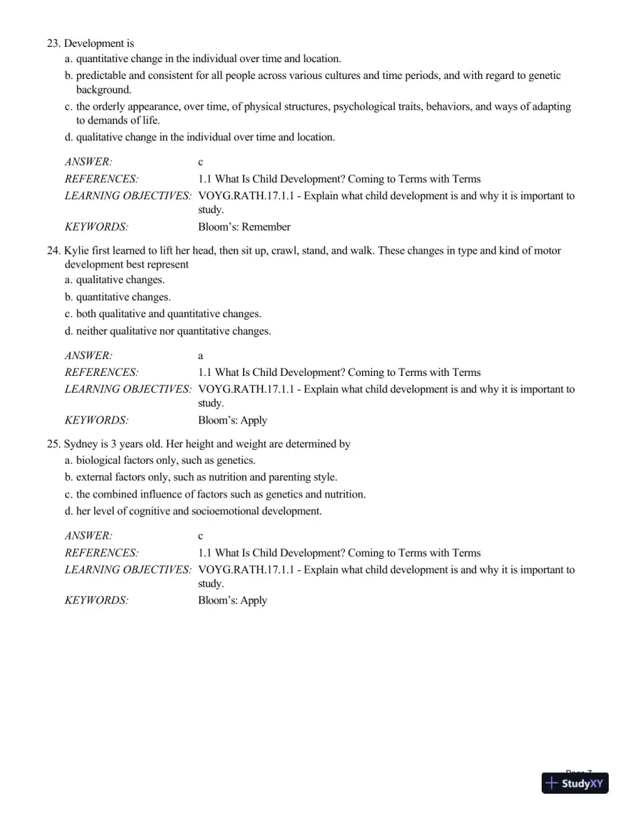 Test Bank For Childhood and Adolescence: Voyages in Development, 6th Edition, page 8
