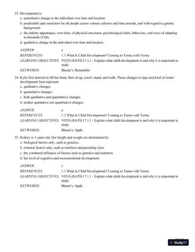 Test Bank For Childhood and Adolescence: Voyages in Development, 6th Edition - Page 8 preview image