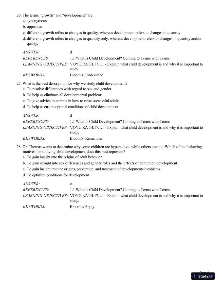 Test Bank For Childhood and Adolescence: Voyages in Development, 6th Edition, page 9