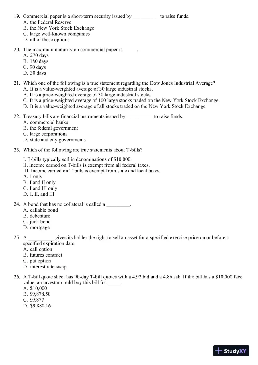 Test Bank For Essentials of Investments, 8th Edition, page 18