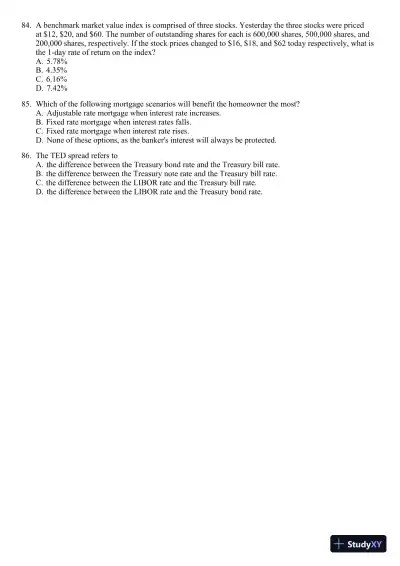 Test Bank For Essentials of Investments, 8th Edition - Page 26 preview image