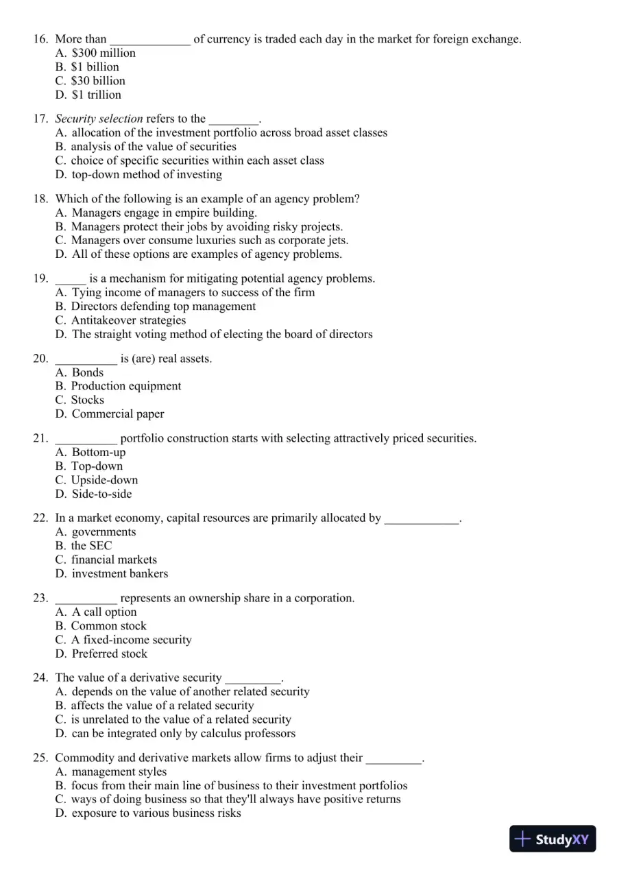 Test Bank For Essentials of Investments, 8th Edition, page 4