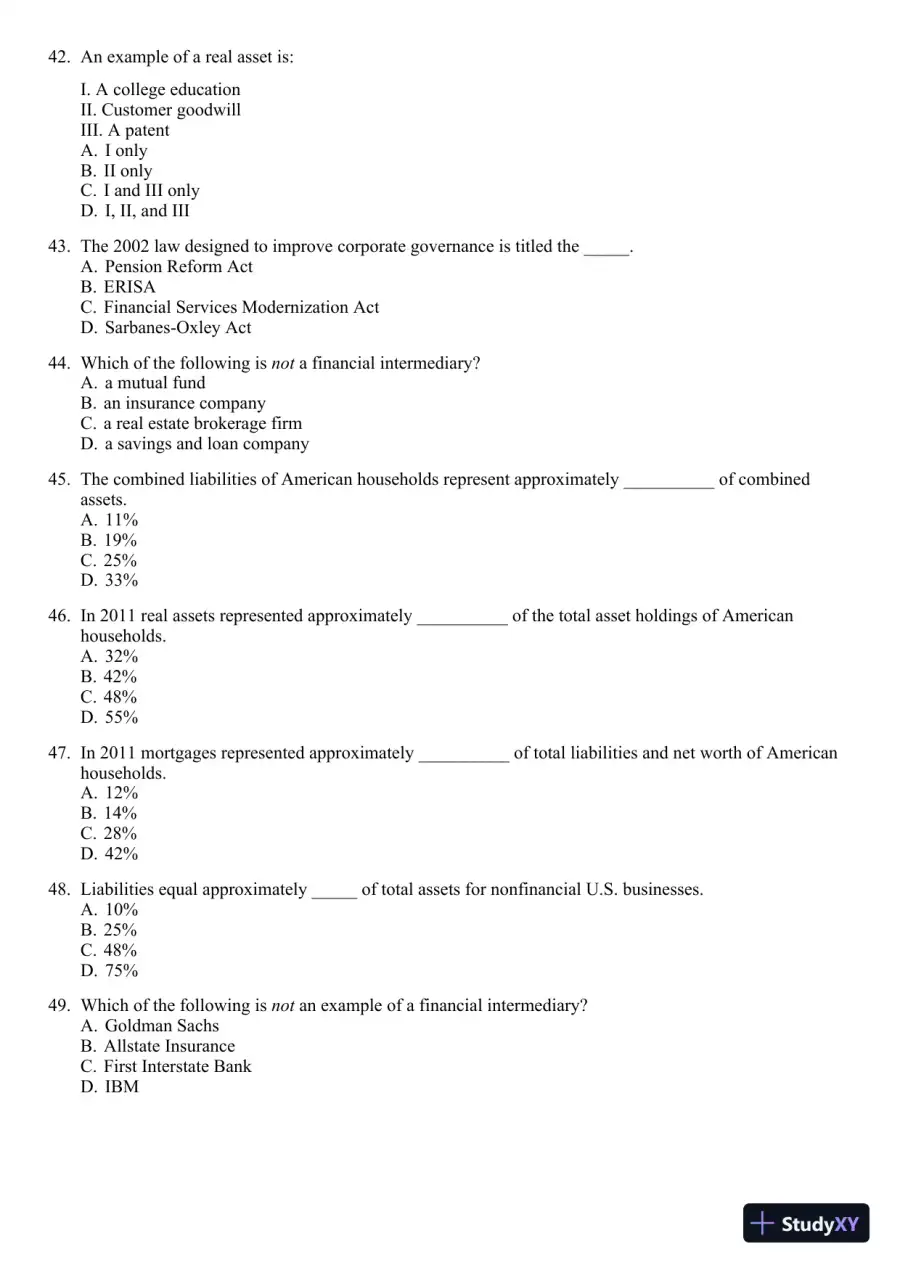 Test Bank For Essentials of Investments, 8th Edition, page 7