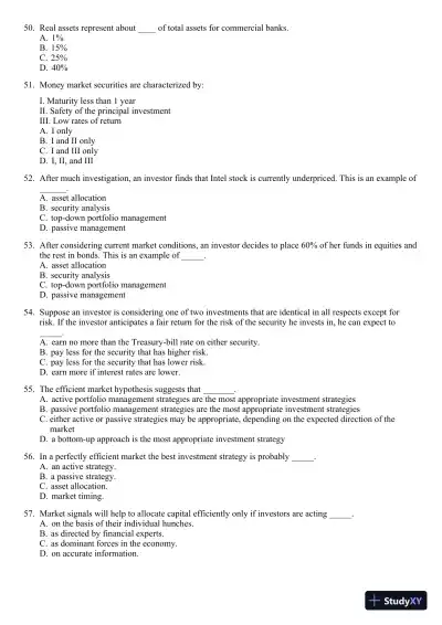 Test Bank For Essentials of Investments, 8th Edition - Page 8 preview image