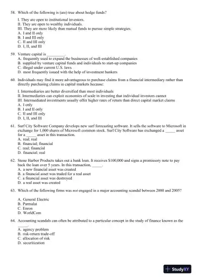 Test Bank For Essentials of Investments, 8th Edition - Page 9 preview image