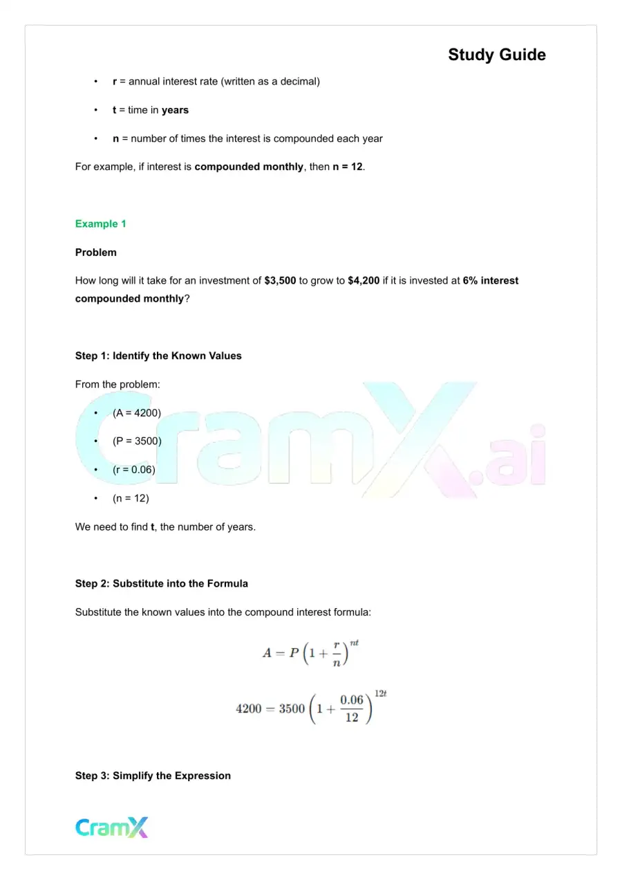 Algebra II – Word Problems, page 10