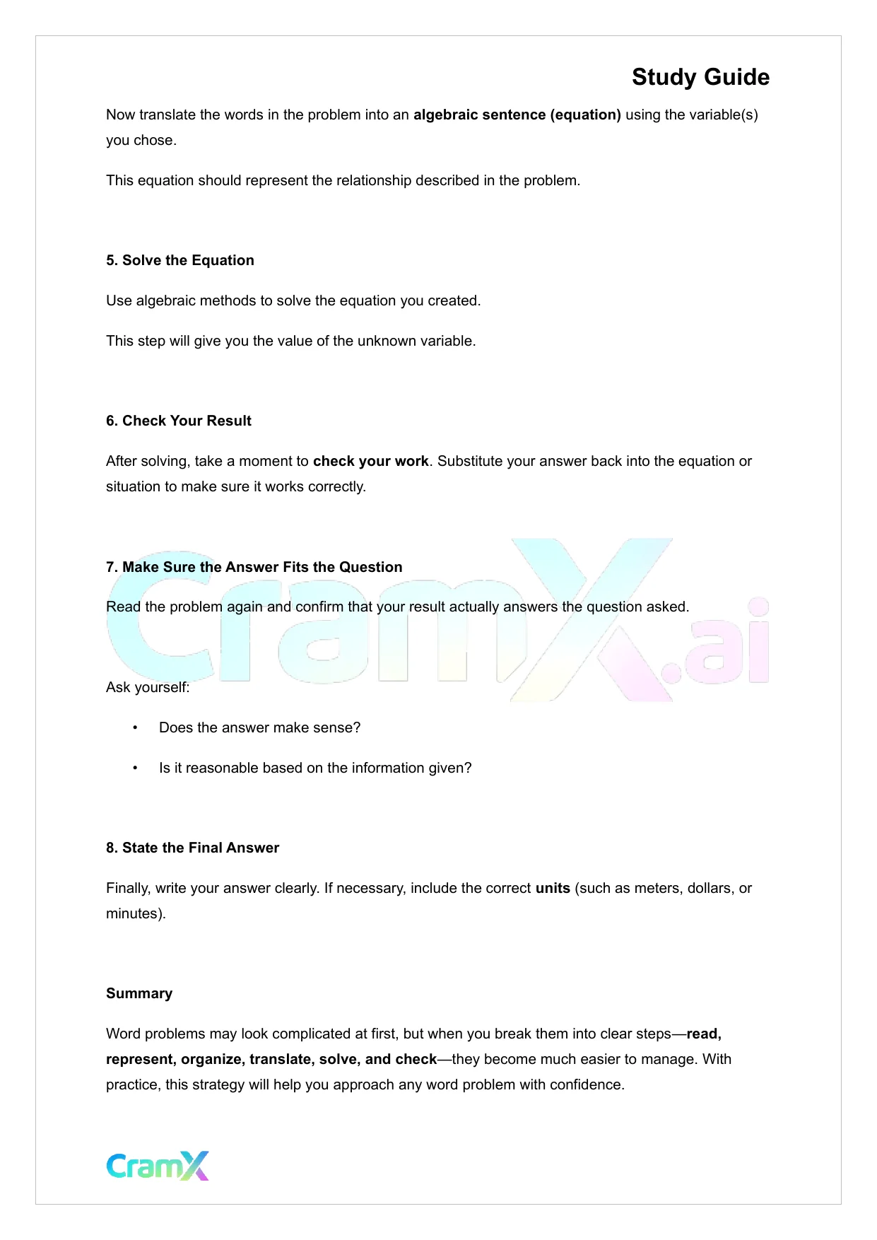 Algebra II – Word Problems - Page 2 preview image