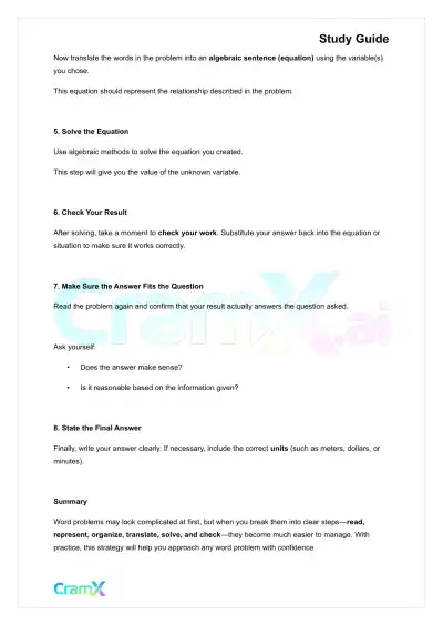 Algebra II – Word Problems - Page 2 preview image