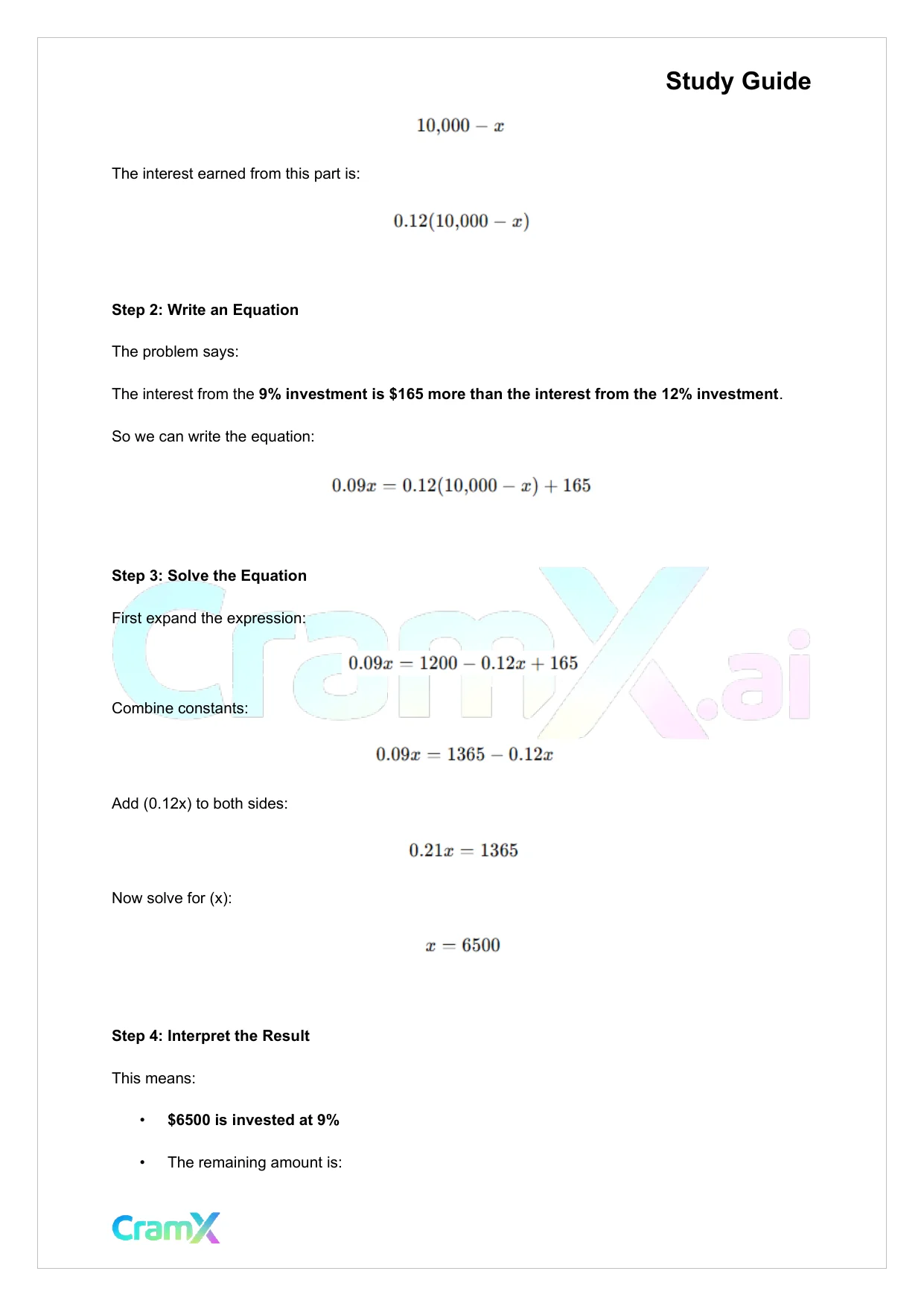 Algebra II – Word Problems - Page 4 preview image
