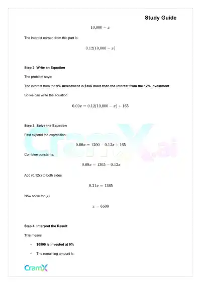 Algebra II – Word Problems - Page 4 preview image