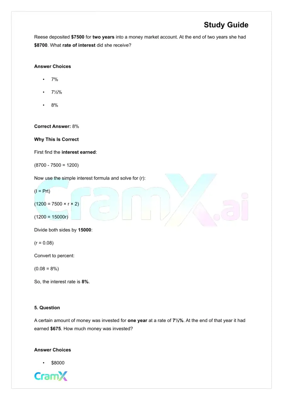 Algebra II – Word Problems, page 8