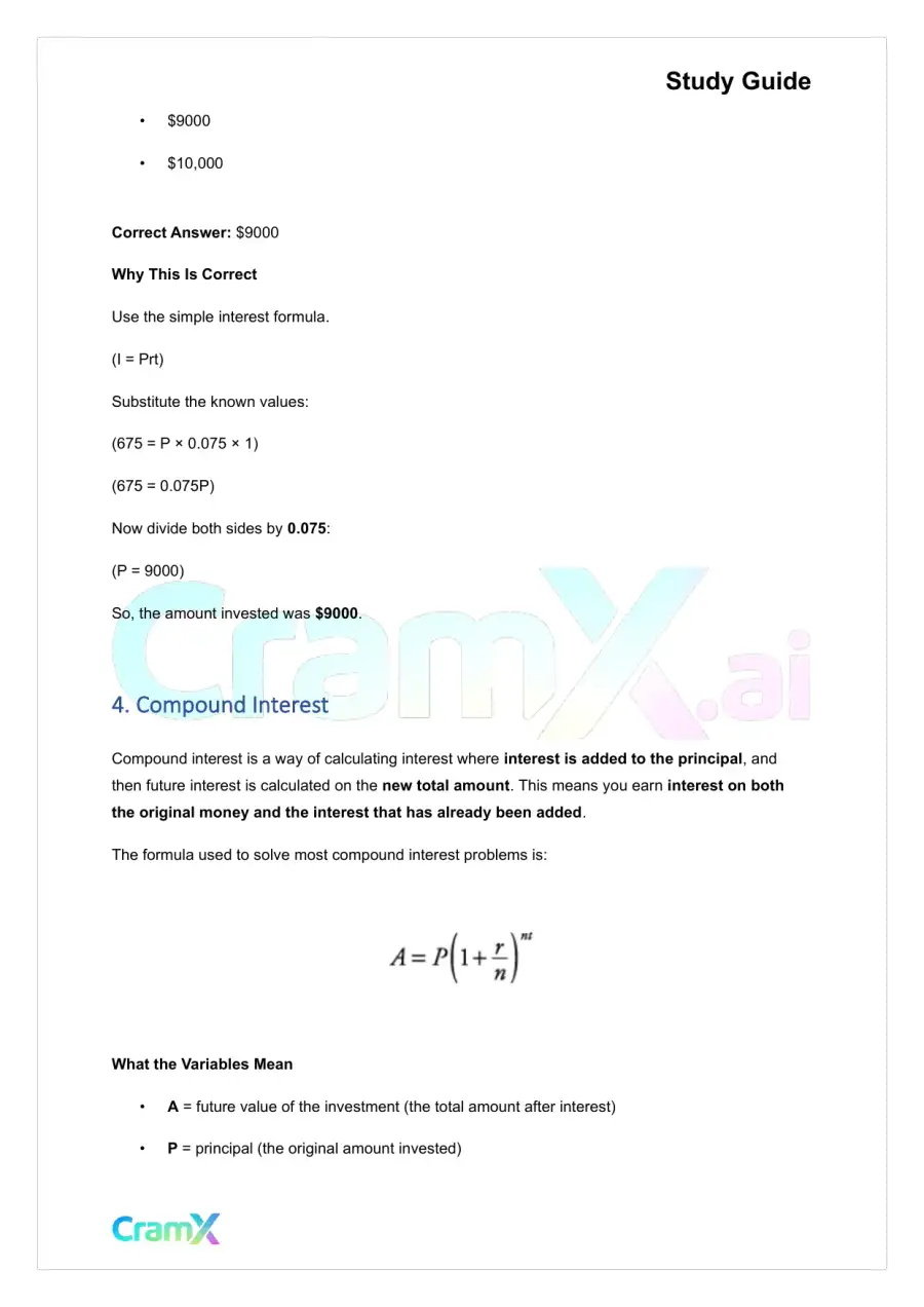 Algebra II – Word Problems, page 9