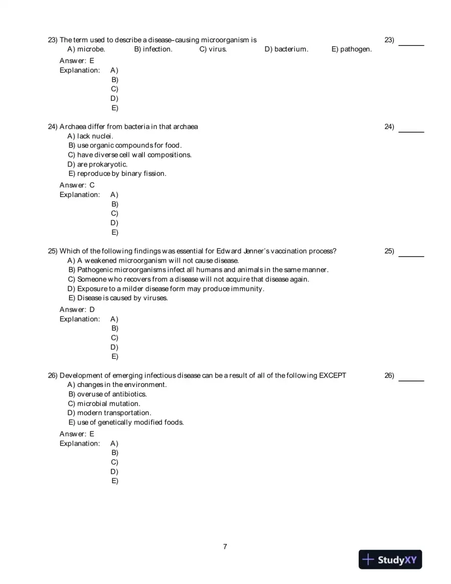 Test Bank For Microbiology: An Introduction, 1st Edition, page 8