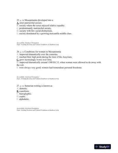 Traditions and Encounters: A Brief Global History Volume 1, 4th Edition Test Bank - Page 10 preview image