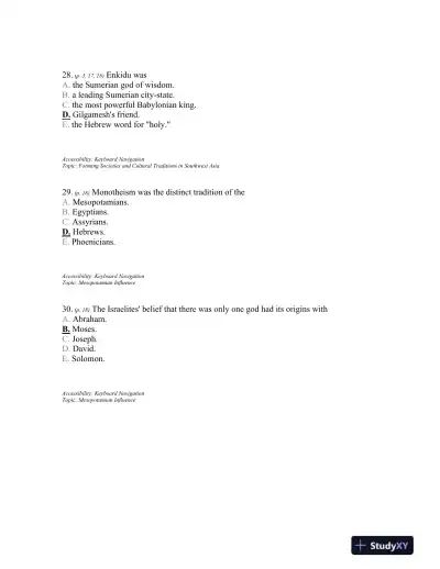 Traditions and Encounters: A Brief Global History Volume 1, 4th Edition Test Bank - Page 11 preview image