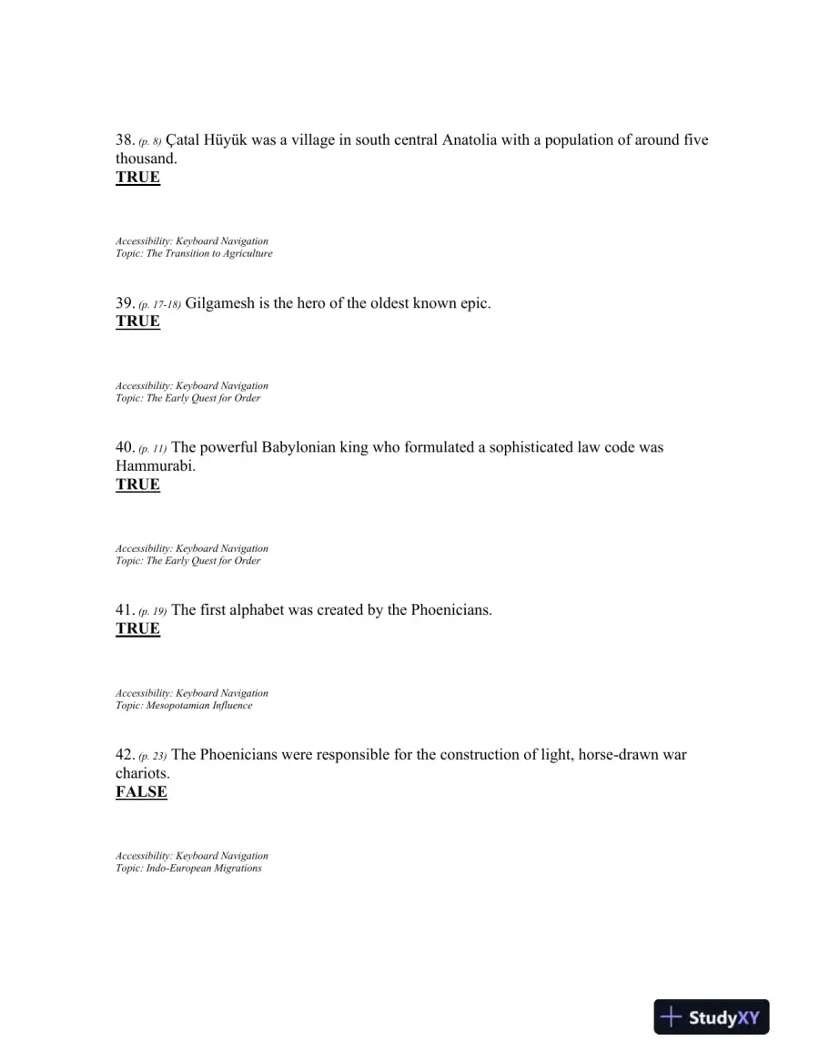 Traditions and Encounters: A Brief Global History Volume 1, 4th Edition Test Bank, page 14