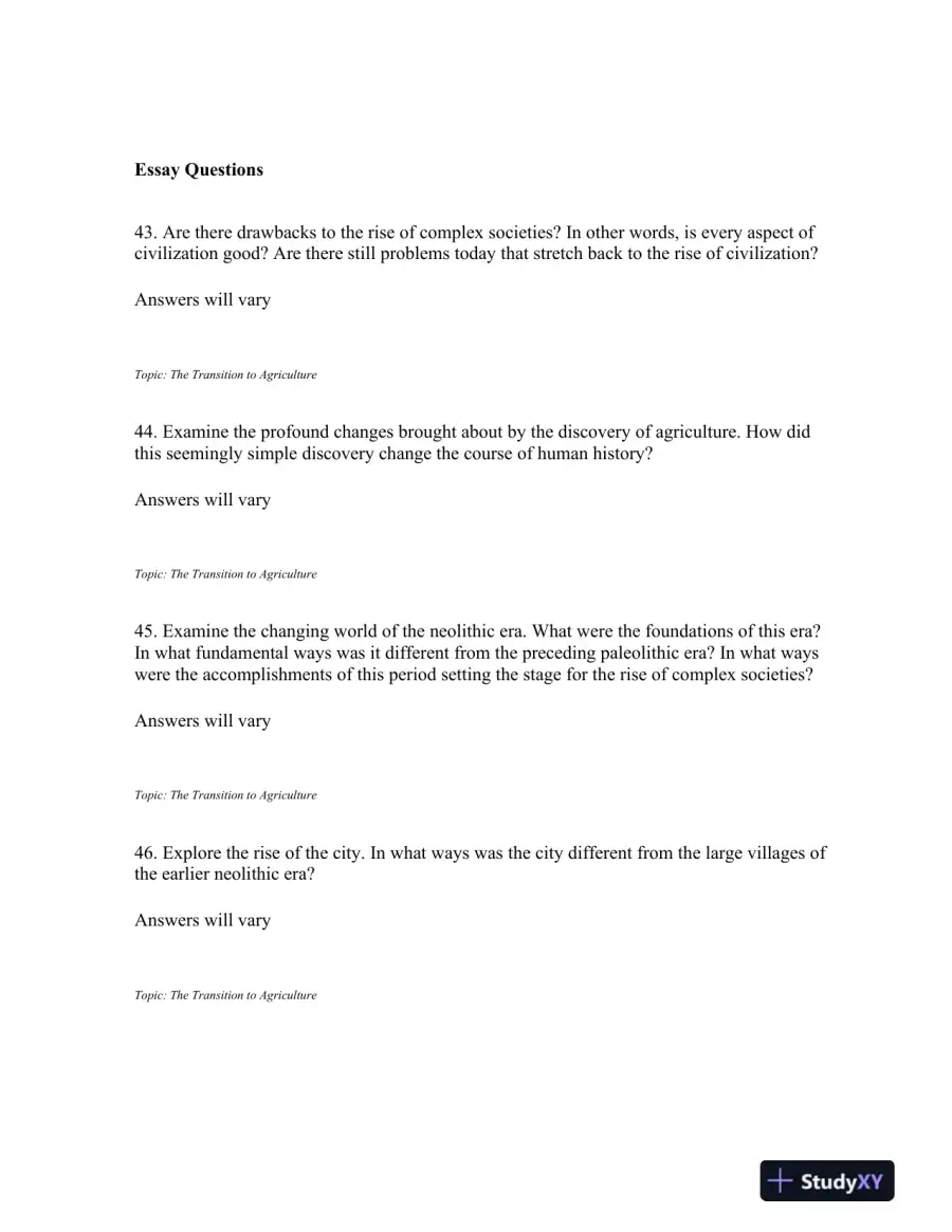 Traditions and Encounters: A Brief Global History Volume 1, 4th Edition Test Bank, page 15