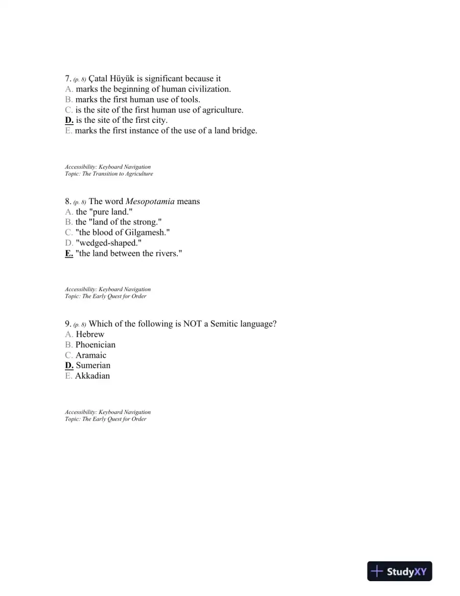 Traditions and Encounters: A Brief Global History Volume 1, 4th Edition Test Bank, page 4