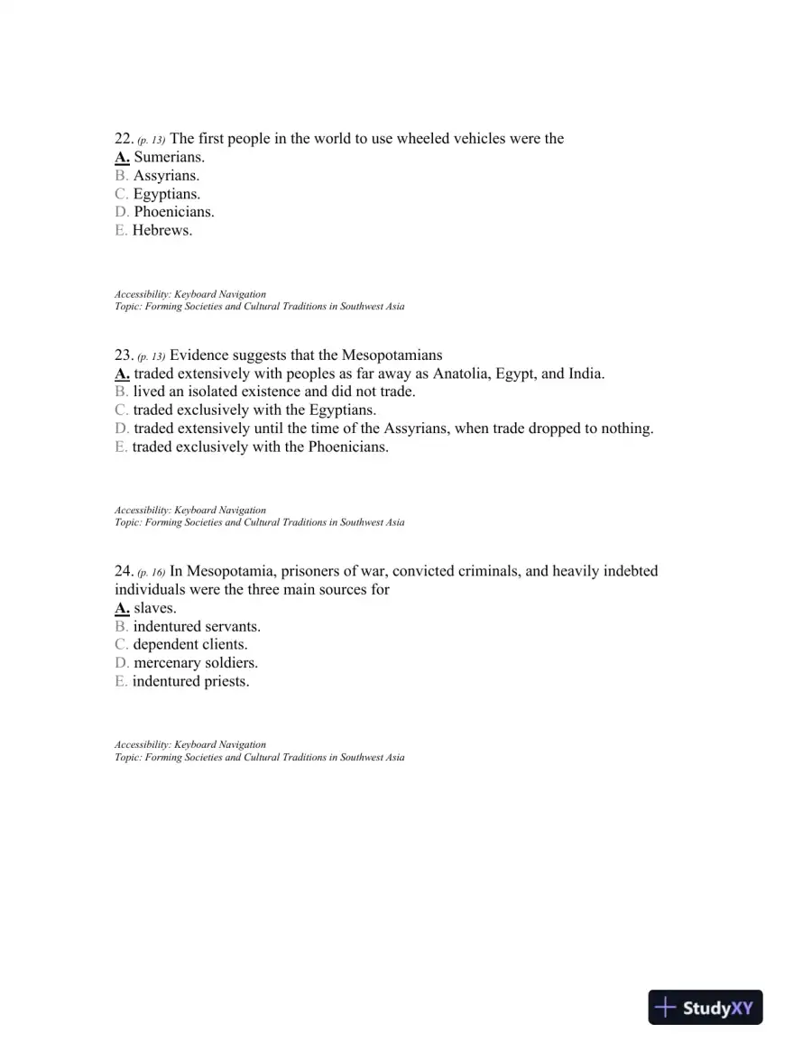 Traditions and Encounters: A Brief Global History Volume 1, 4th Edition Test Bank, page 9