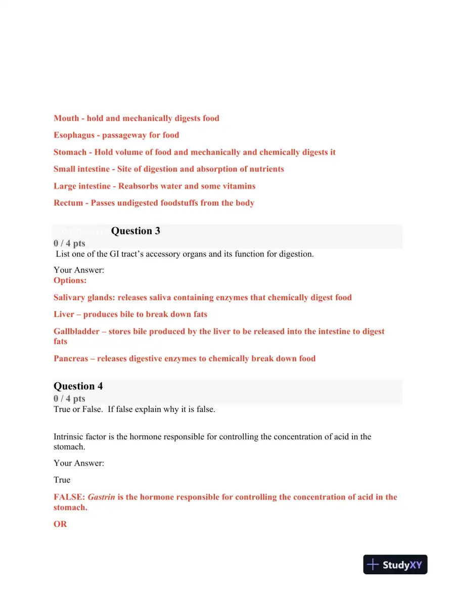 BIOD121 Nutrition Module 2 Exam With Answers (29 Solved Questions), page 3