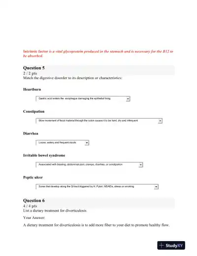 BIOD121 Nutrition Module 2 Exam With Answers (29 Solved Questions) - Page 4 preview image