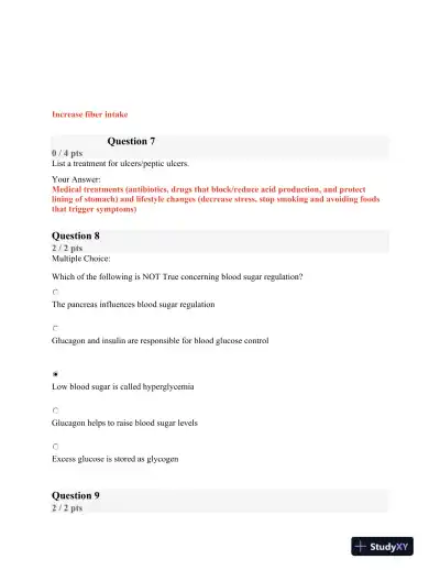 BIOD121 Nutrition Module 2 Exam With Answers (29 Solved Questions) - Page 5 preview image