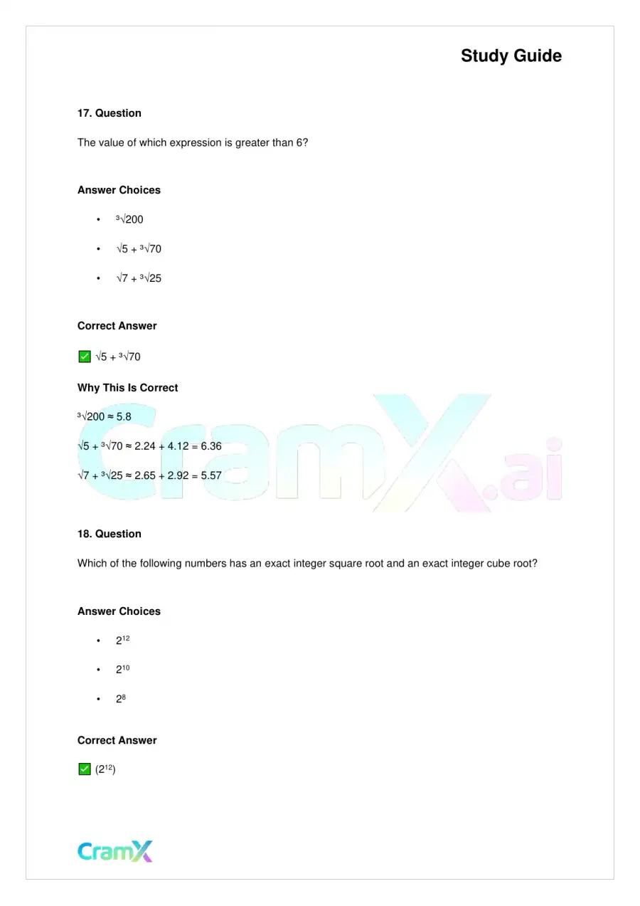 Basic Math and Pre-Algebra - Powers Exponents and Roots, page 10
