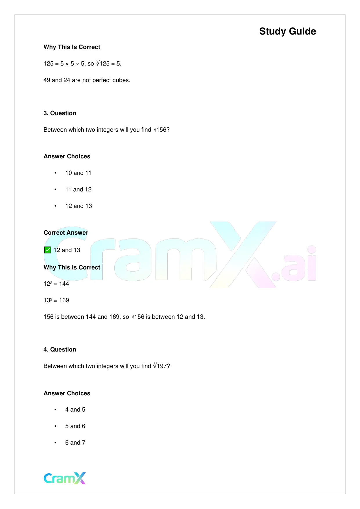 Basic Math and Pre-Algebra - Powers Exponents and Roots - Page 2 preview image