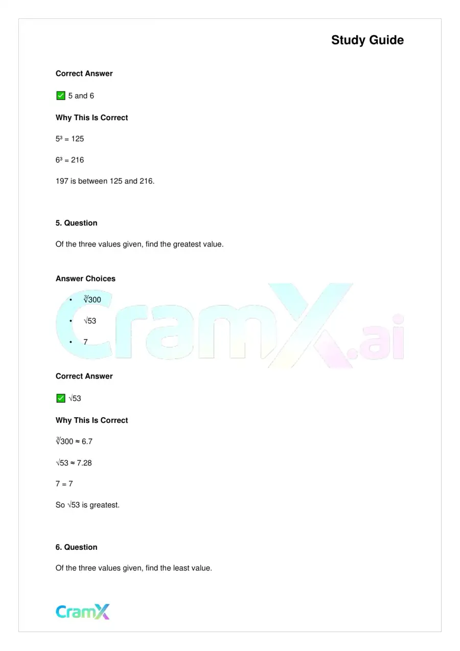 Basic Math and Pre-Algebra - Powers Exponents and Roots, page 3