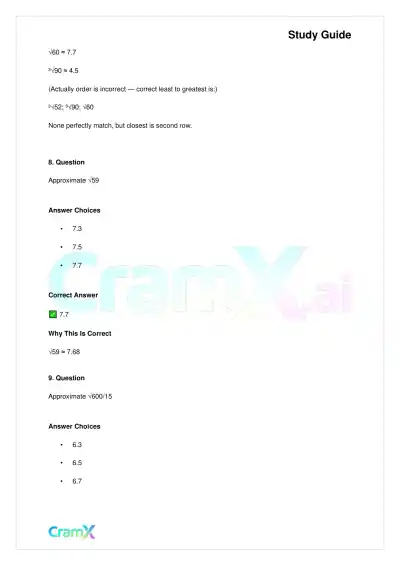 Basic Math and Pre-Algebra - Powers Exponents and Roots - Page 5 preview image