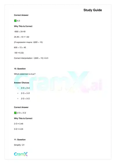 Basic Math and Pre-Algebra - Powers Exponents and Roots - Page 6 preview image
