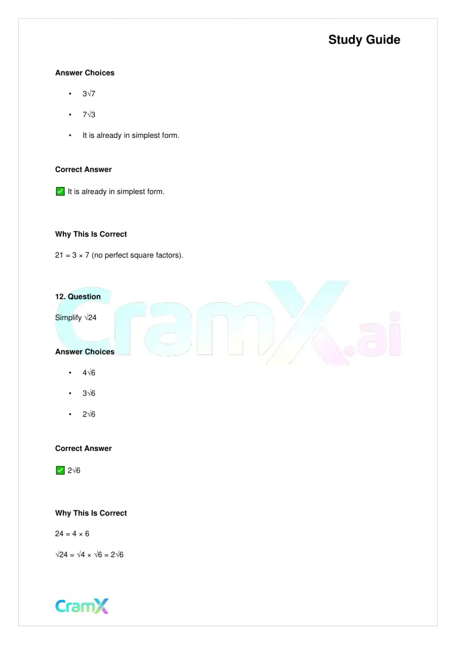 Basic Math and Pre-Algebra - Powers Exponents and Roots, page 7