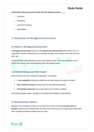 Principles of Management - Managerial Environments - Page 4 preview image