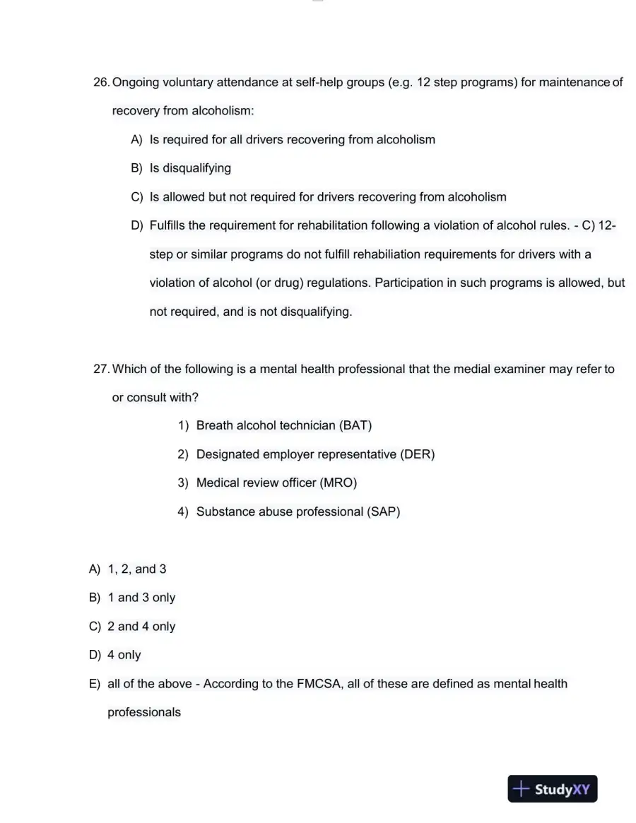 NRCME Psychology Test Bank With Answers (193 Solved Questions), page 11