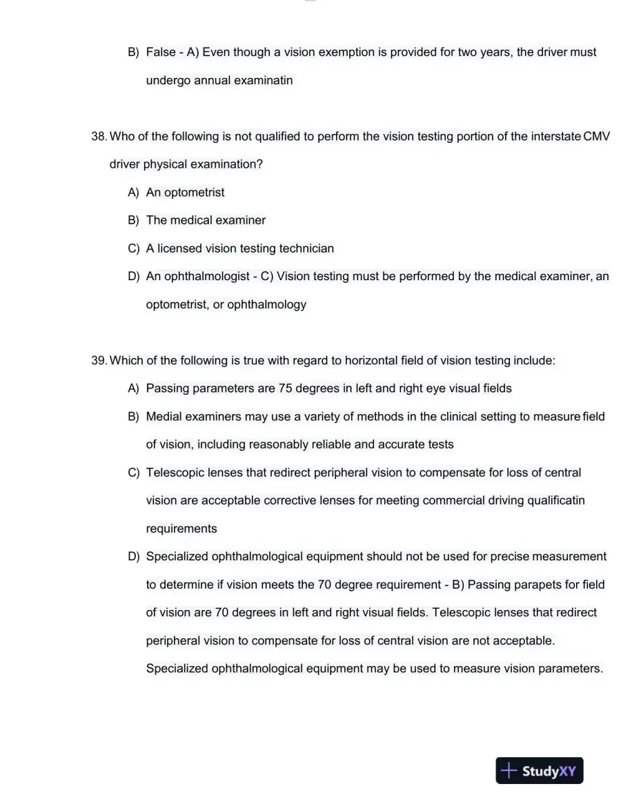 NRCME Psychology Test Bank With Answers (193 Solved Questions), page 15