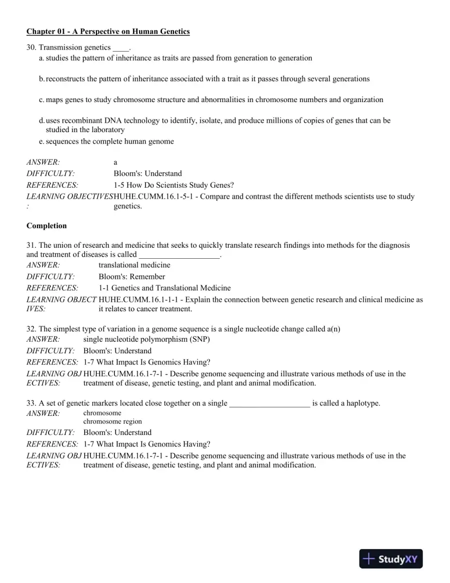 Human Heredity: Principles and Issues 11th Edition Test Bank, page 10