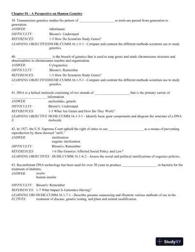 Human Heredity: Principles and Issues 11th Edition Test Bank - Page 12 preview image