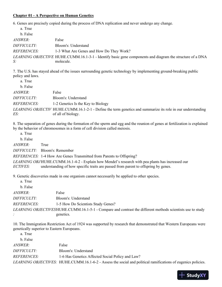 Human Heredity: Principles and Issues 11th Edition Test Bank, page 3