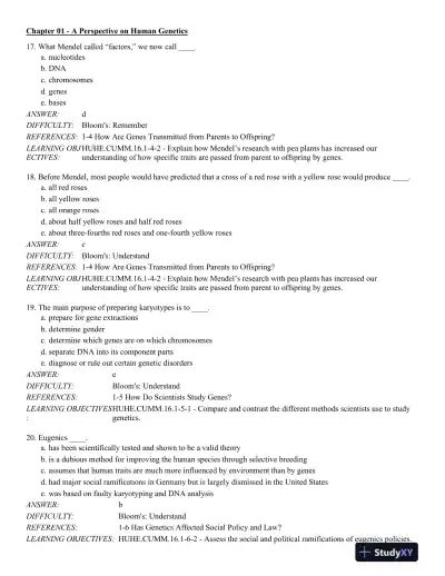 Human Heredity: Principles and Issues 11th Edition Test Bank - Page 6 preview image