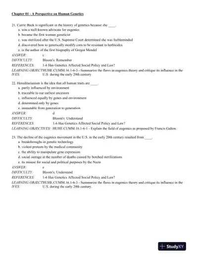 Human Heredity: Principles and Issues 11th Edition Test Bank - Page 7 preview image