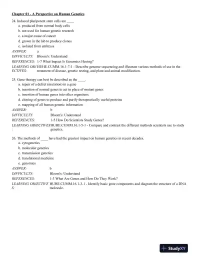 Human Heredity: Principles and Issues 11th Edition Test Bank - Page 8 preview image