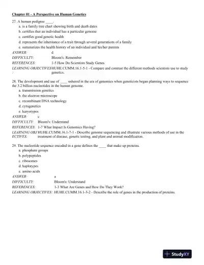 Human Heredity: Principles and Issues 11th Edition Test Bank - Page 9 preview image