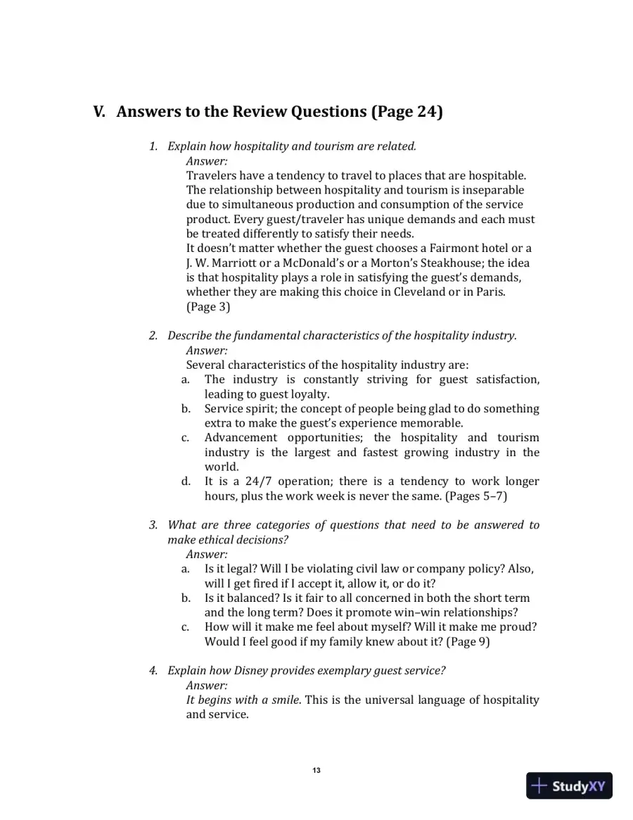 Exploring the Hospitality Industry, 4th Edition Class Notes, page 16