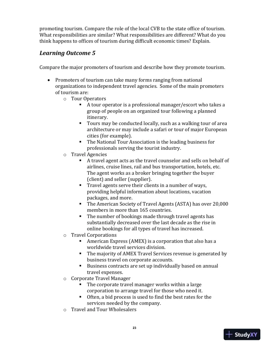 Exploring the Hospitality Industry, 4th Edition Class Notes, page 26