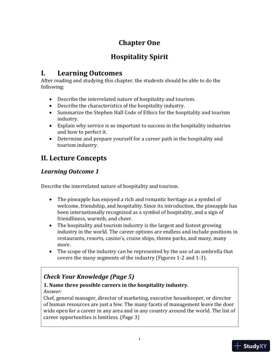 Exploring the Hospitality Industry, 4th Edition Class Notes, page 4