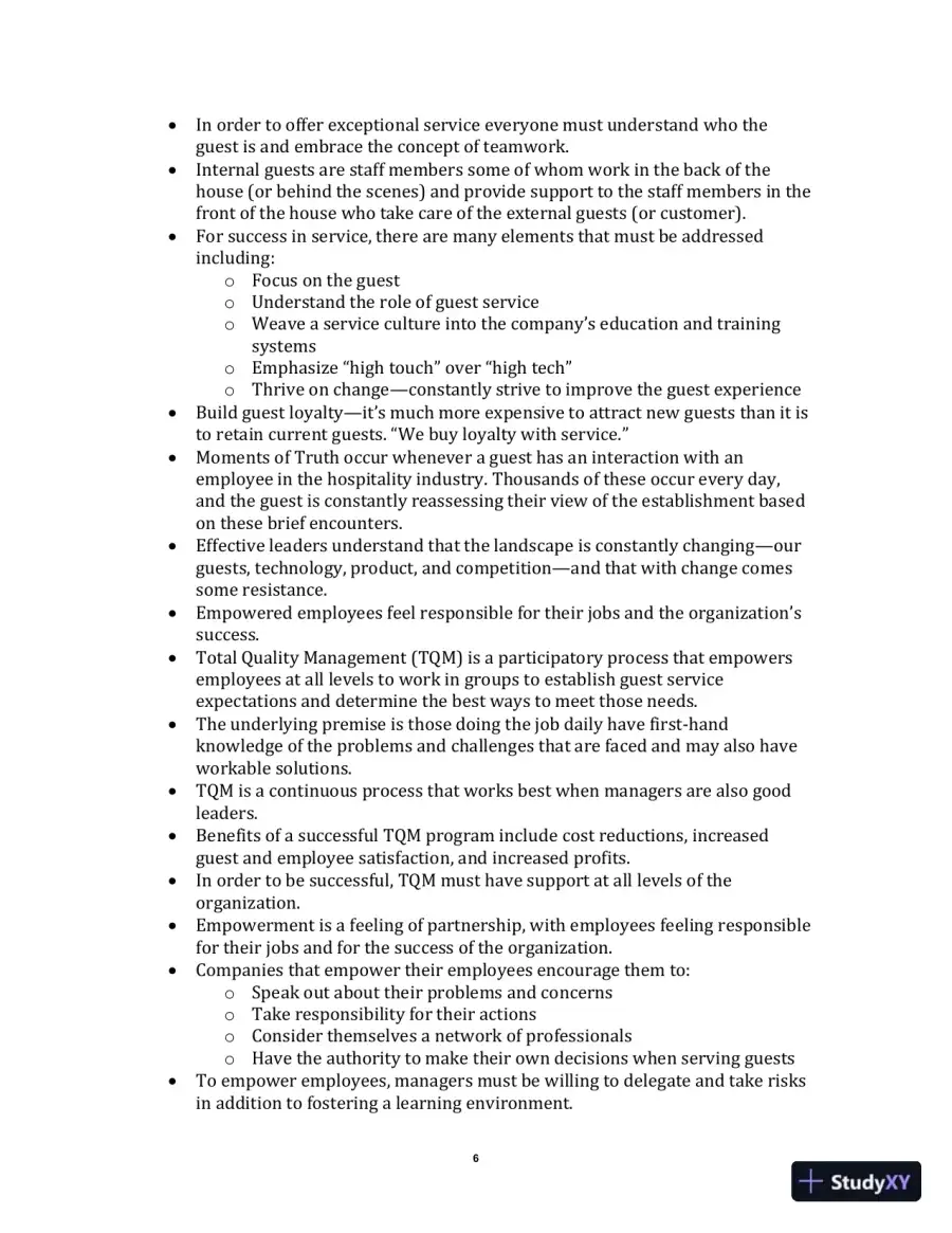 Exploring the Hospitality Industry, 4th Edition Class Notes, page 9
