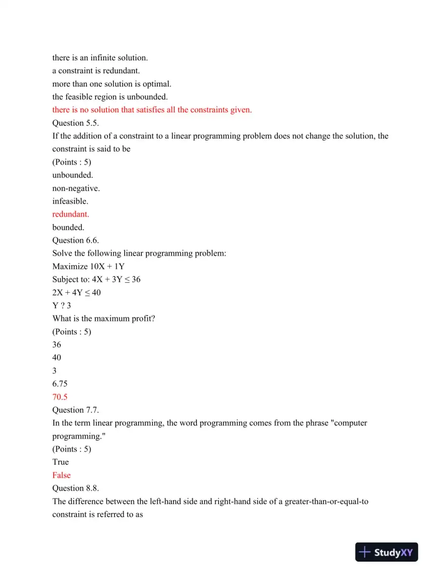 Saint GBA334 module 5 Quiz, page 3