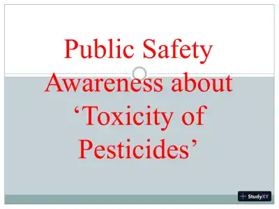 Public Safety Awareness About �Toxicity Of Pesticides� - Page 1 preview image