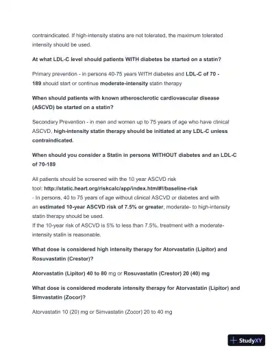 2024-2025 Lipid Disorders (PEARLS) (Smarty PANCE): Hypercholesterolemia and Hypertriglyceridemia with Answers (29 Solved Questions) - Page 3 preview image